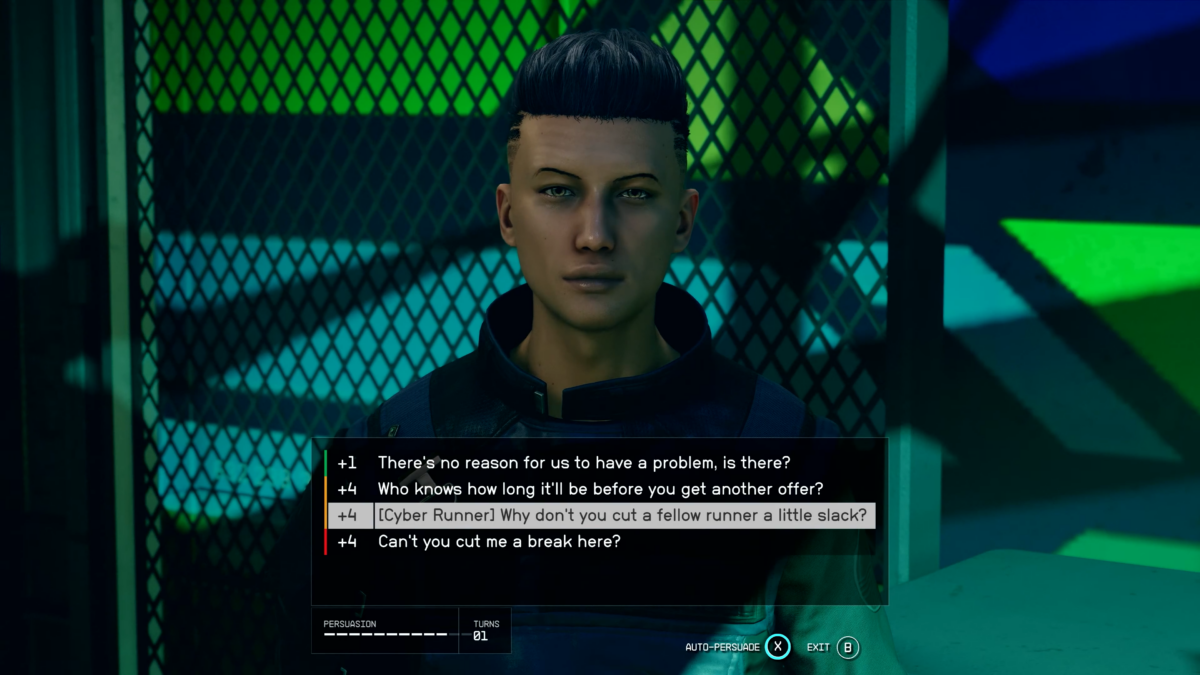 Cyber Runner Background Dialog Options
