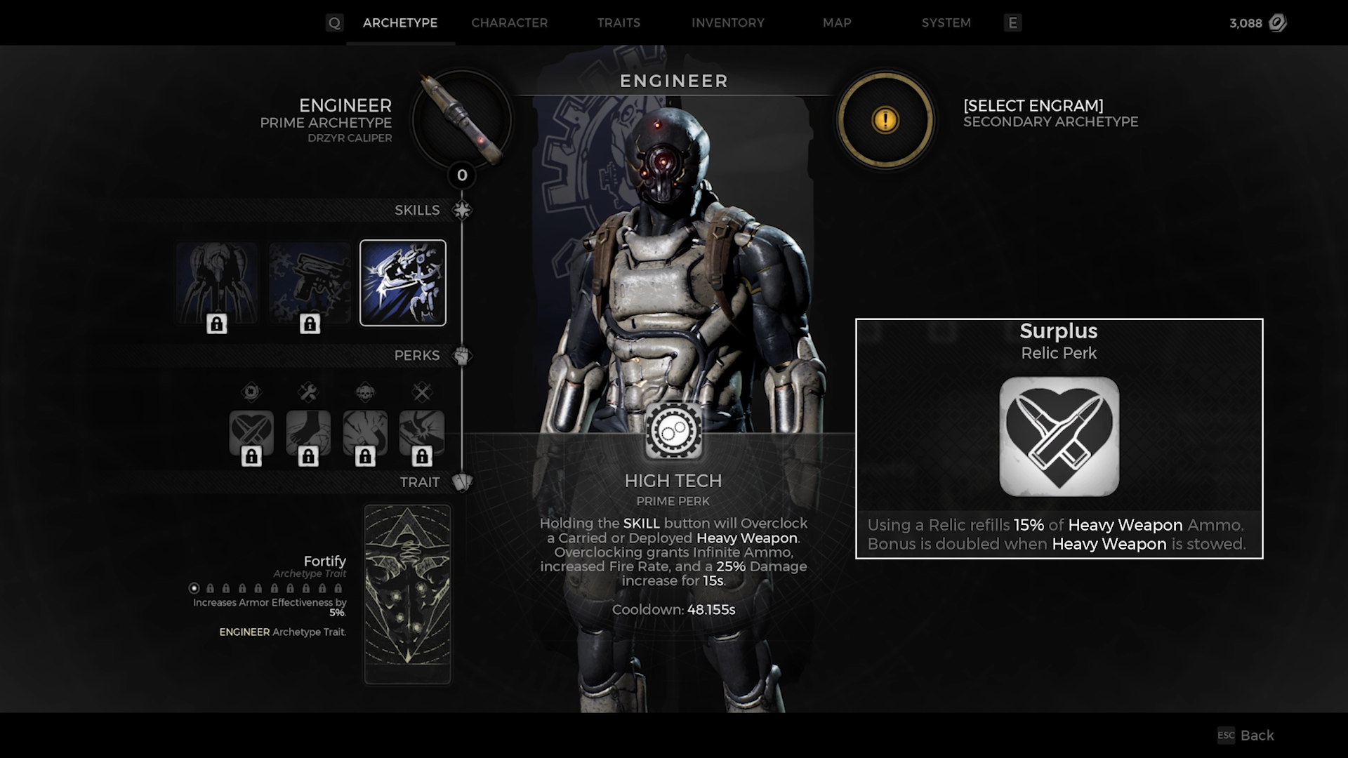 Engineer Archetype Perk Surplus